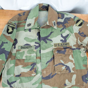 Vintage Army Airborne Woodland Camo BDU Jacket